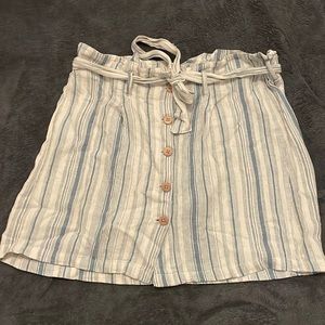 Blue and white striped, button down skirt (XL)